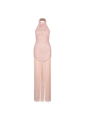 Atoir Elle fringed textured-finish maxi dress - Pink