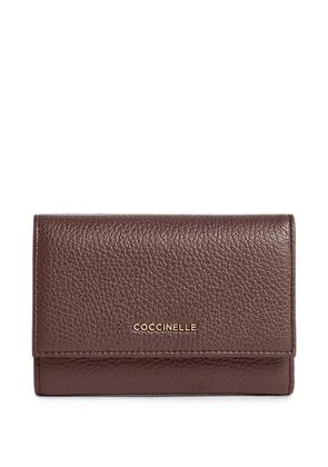 Coccinelle grained leather tri-fold wallet - Brown