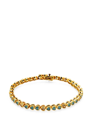 Lady D World Aqua Heart motif stacking bracelet - Gold