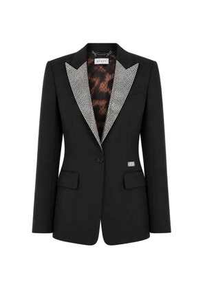 Philipp Plein single breasted fit blazer crystal strass - Black