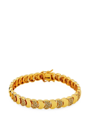 Lady D World crystal-embellished moon bracelet - Gold