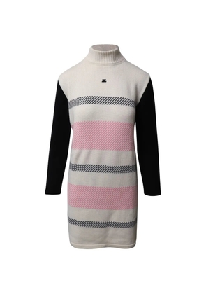 Courrèges tartan turtleneck knit dress - Neutrals