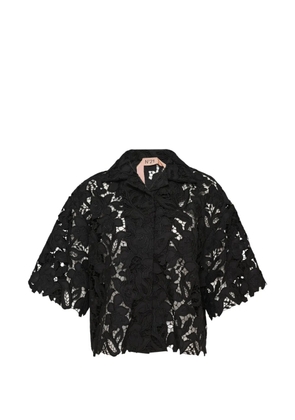 Nº21 floral-lace blouse - Black