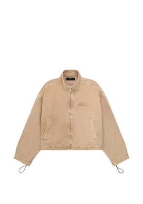 AMIRI logo-embroidered denim jacket - Neutrals