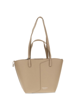 Emporio Armani logo-print leather shoulder bag - Neutrals