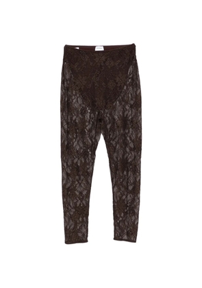 THE ANDAMANE Loli lace-pattern cropped leggings - Brown