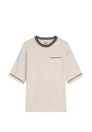 Scotch & Soda knitted cotton T-shirt - Neutrals