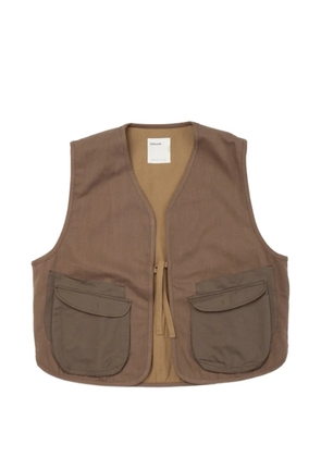 Satta Utility front-tie flap-pocket vest - Brown