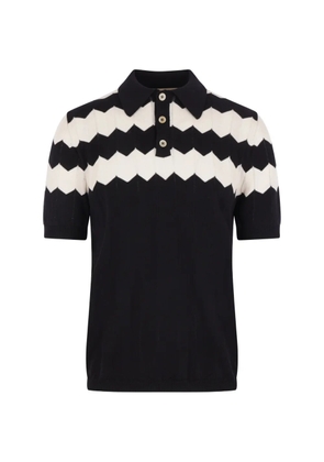 Valentino Garavani chevron-knit polo shirt - Black