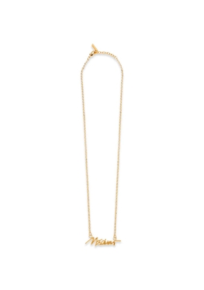 Moschino logo-plaque necklace - Gold