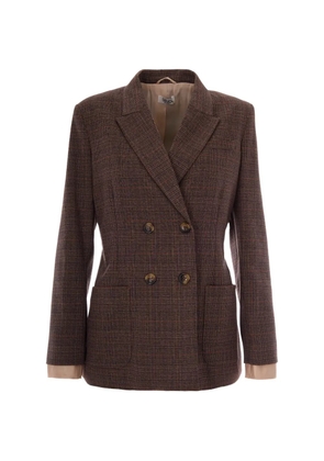 LIU JO Prince of Wales tartan blazer - Brown