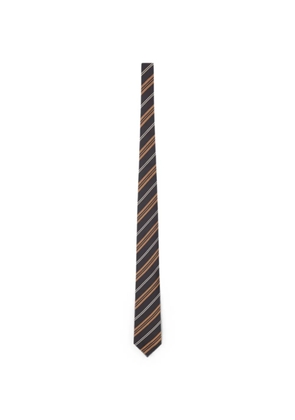 Lardini striped-pattern silk tie - Black