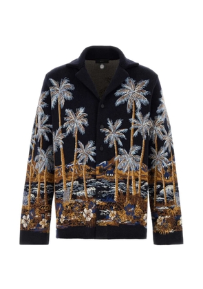 Alanui embroidered long-sleeve cardigan - Blue