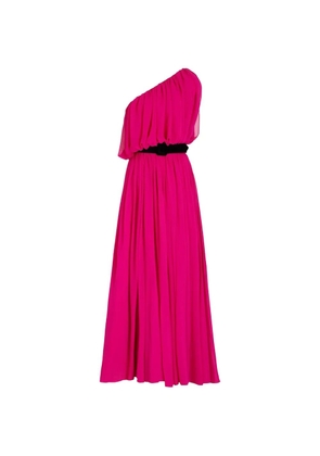 Badgley Mischka one-shoulder draped maxi dress - Pink