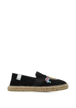 Kenzo tiger-embroidered espadrilles - Black