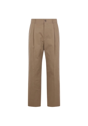 Valentino Garavani pleated logo-embroidered trousers - Neutrals