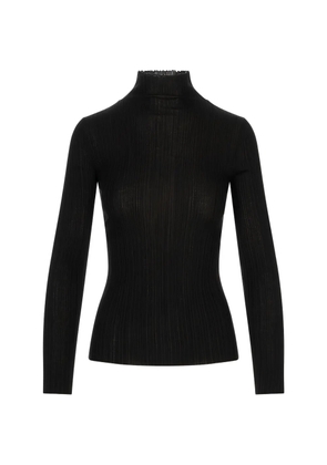 Agnona ribbed-knit high-neck sweater - Black