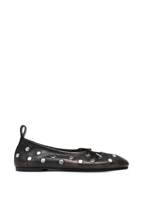 ALOHAS Rosalind stud-embellished leather ballet flats - Brown