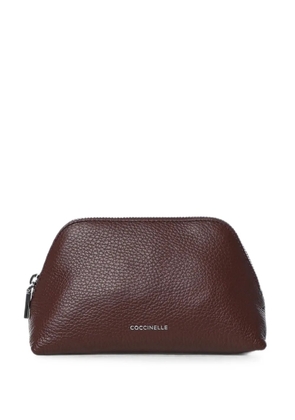 Coccinelle grained leather clutch bag - Brown