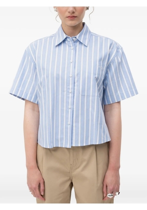 HUGO vertical-stripe short-sleeve shirt - Blue