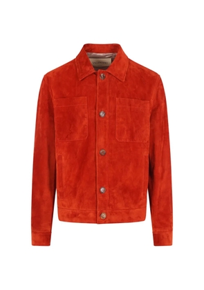 Valentino Garavani button-fastening suede jacket - Red