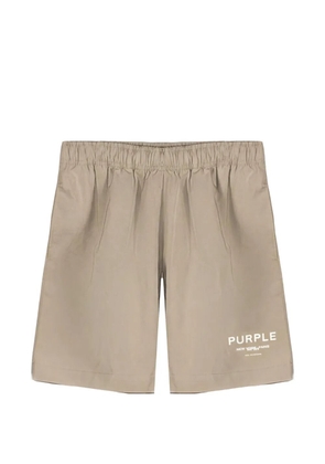 Purple Brand logo-print shorts - Neutrals