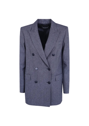 DRHOPE double-breasted peak-lapel blazer - Grey