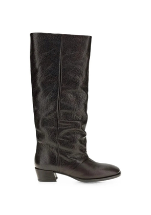 P.A.R.O.S.H. grained-leather knee-high boots - Brown