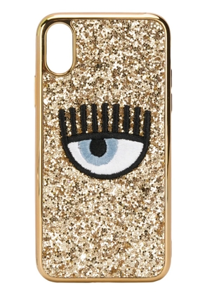 Chiara Ferragni embroidered eye phone case - Gold