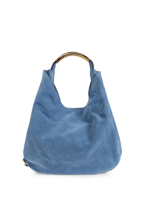 Moschino medium Handle Me suede tote bag - Blue