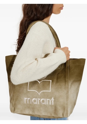 ISABEL MARANT Yenky logo-embroidered tote bag - Green