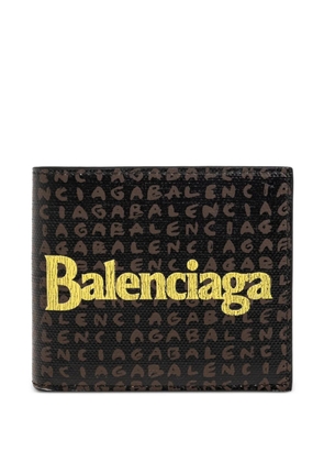 Balenciaga logo-print bi-fold wallet - Black