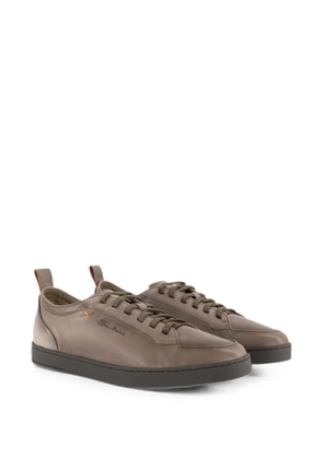 Santoni Off-Duty logo-print lace-up sneakers - Brown