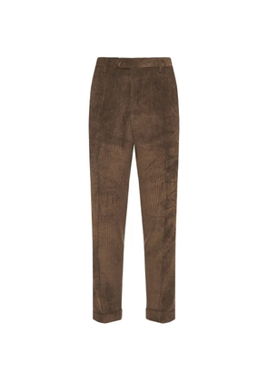 Barba corduroy pleated trousers - Brown