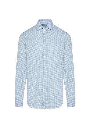 Barba gingham-check long-sleeve shirt - Blue