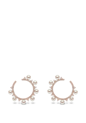 Yoko London pearl and diamond hoop earrings - Pink