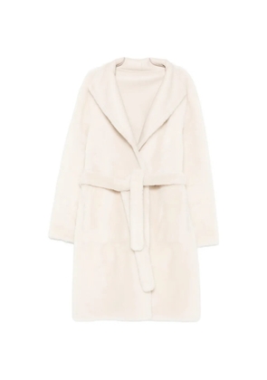 Yves Salomon belted shearling coat - Neutrals