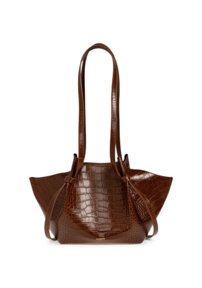 Yuzefi Mochi croc-effect leather tote bag - Brown