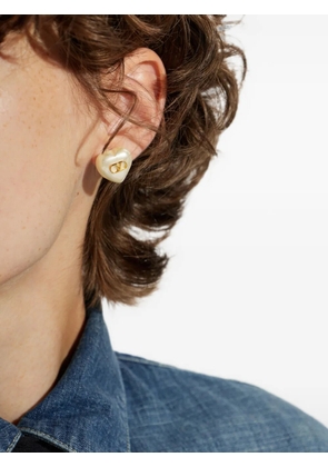 Valentino Garavani VLogo heart earrings - White