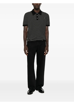 A.P.C. striped short-sleeve polo shirt - Black
