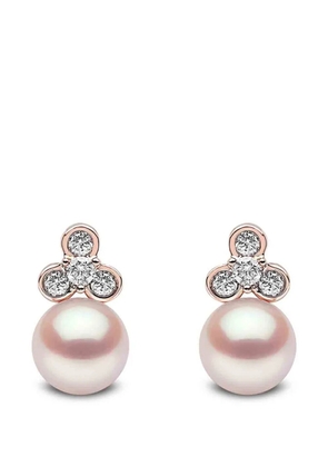 Yoko London Trend freshwater pearl and diamond earrings - Pink