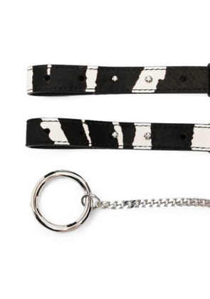 Patrizia Pepe zebra-print chain-detail belt - Black