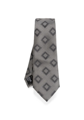 Giorgio Armani geometric-pattern silk tie - Grey