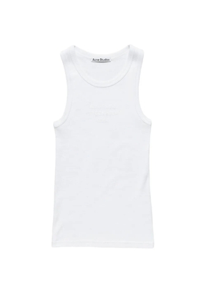 Acne Studios logo-print ribbed tank top - White