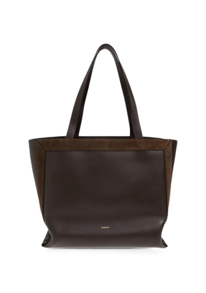 Wandler medium Ida suede-panel leather tote bag - Brown