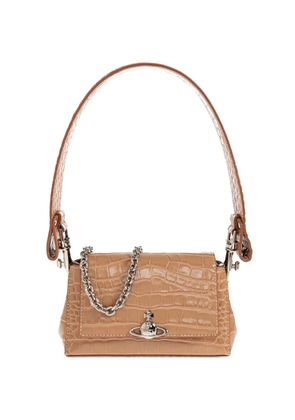 Vivienne Westwood Hazel croc-effect mini tote bag - Brown