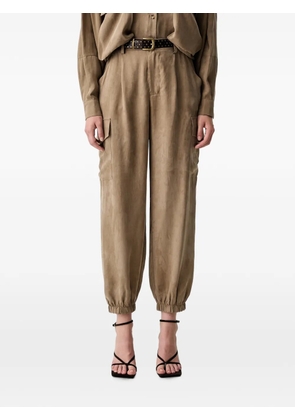 VICOLO elasticated-ankle cargo pants - Neutrals