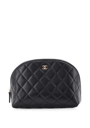 CHANEL Pre-Owned CC Dome Cosmetic Case Quilted Caviar Small pouch - Black
