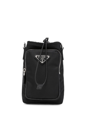 Prada Re-Nylon Triangle logo phone case - Black
