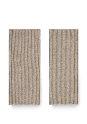BOMPARD ribbed cashmere mittens - Neutrals